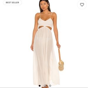 INDAH - Innocence Solid Smocked Maxi Dress in Opal